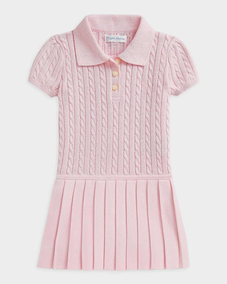 Girl's Mini-Cable Polo Sweater Dress, Size 3M-24M by POLO RALPH LAUREN