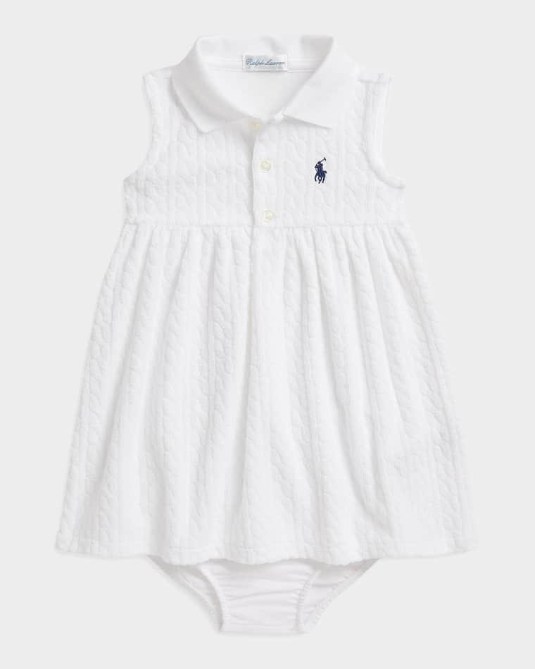 Girl's Mini-Cable Terry Dress & Bloomers Set, Size 3M-24M by POLO RALPH LAUREN