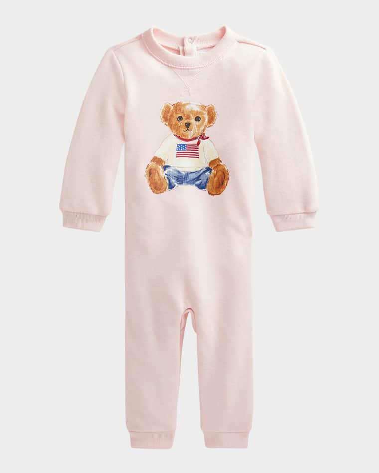 Girl's Polar Bear Coverall, Size Newborn-12M by POLO RALPH LAUREN