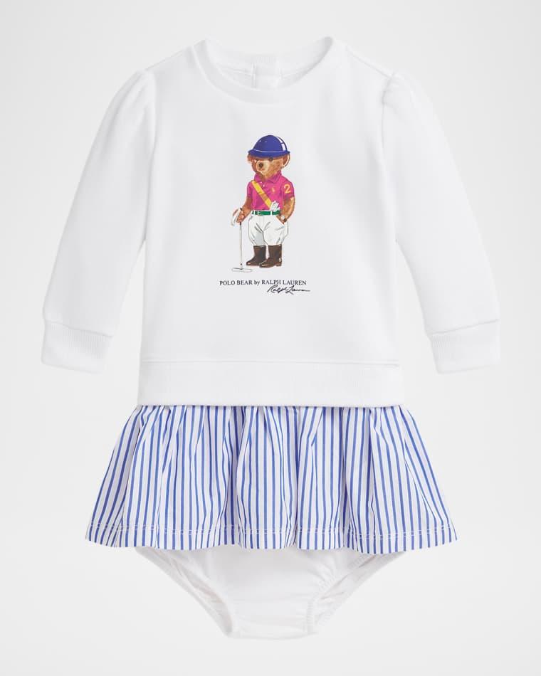 Girl's Polo Bear Magic Fleece Combo Dress, Size 3M-24M by POLO RALPH LAUREN