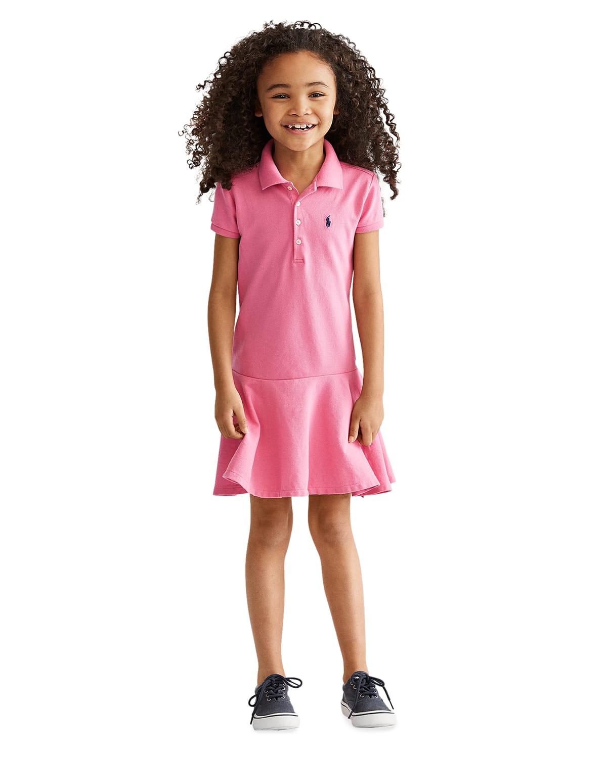 Girl's Short-Sleeve Knit Drop-Waist Polo Dresses by POLO RALPH LAUREN