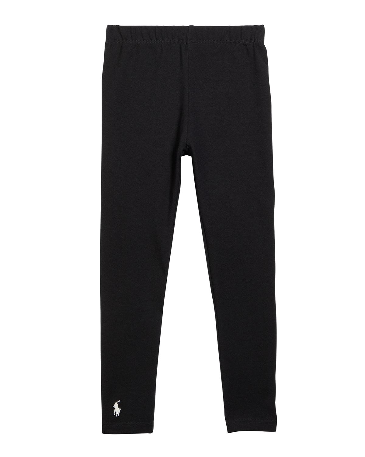 Girl's Stretch Jersey Logo Embroidered Leggings, Size 2-6X by POLO RALPH LAUREN