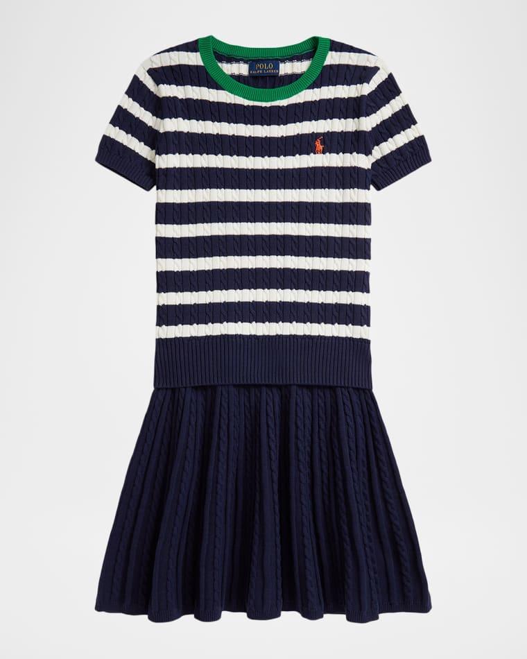 Girl's Striped Cotton Sweater & Skirt Set, S-XL by POLO RALPH LAUREN