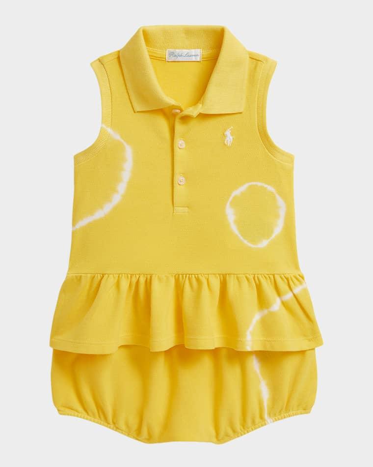 Girl's Tie-Dye Mesh Polo Shirt & Bloomers Set, Size 3M-24M by POLO RALPH LAUREN