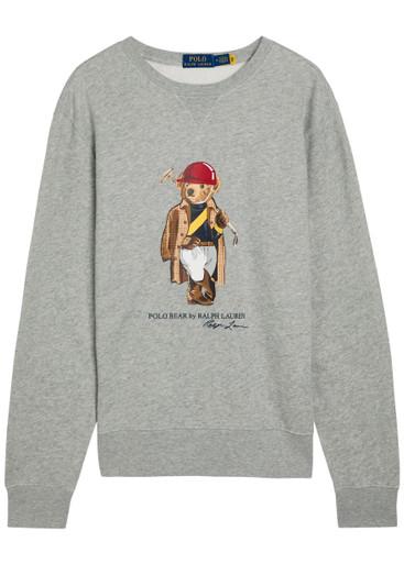 Golf bear-print cotton-blend sweatshirt by POLO RALPH LAUREN