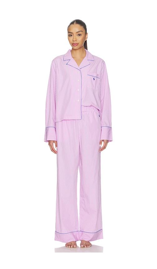 Polo Ralph Lauren Intimates Core 23 Pajama Set With Piping in Pink by POLO RALPH LAUREN INTIMATES