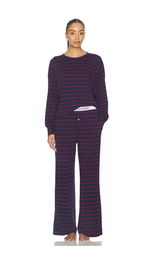 Polo Ralph Lauren Intimates Crew Neck Wide Leg Pant Set in Navy by POLO RALPH LAUREN INTIMATES