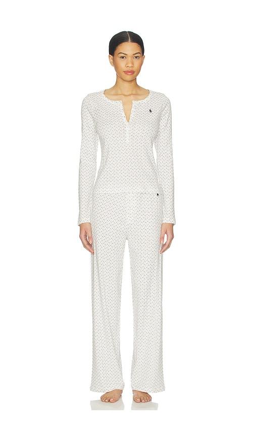 Polo Ralph Lauren Intimates Henley & Wide Leg Sleep Set in White by POLO RALPH LAUREN INTIMATES
