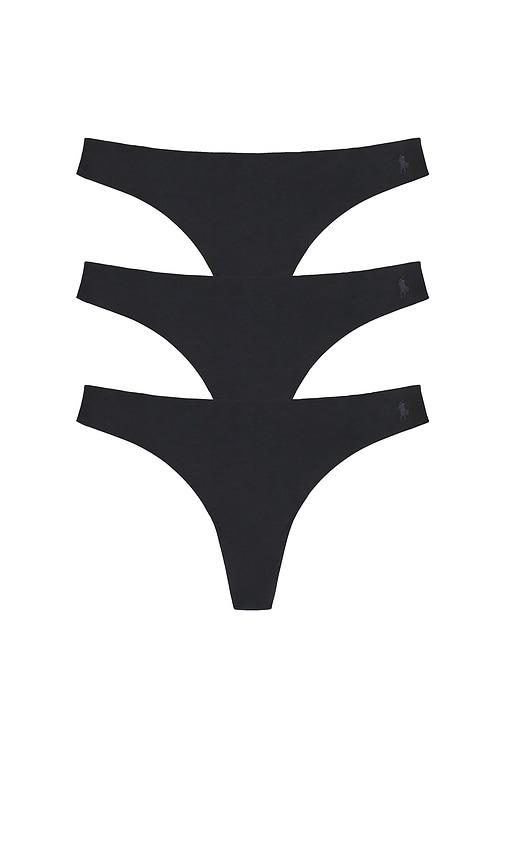 Polo Ralph Lauren Intimates Micro Thong 3 Pack in Black by POLO RALPH LAUREN INTIMATES