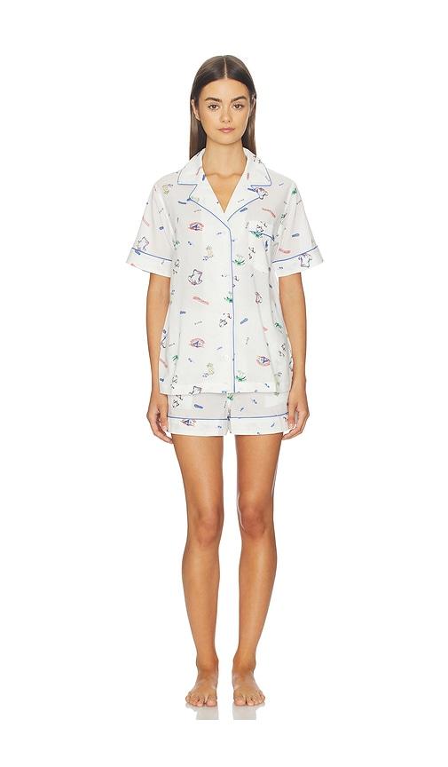 Polo Ralph Lauren Intimates Short Sleeve Pajama Set in White by POLO RALPH LAUREN INTIMATES