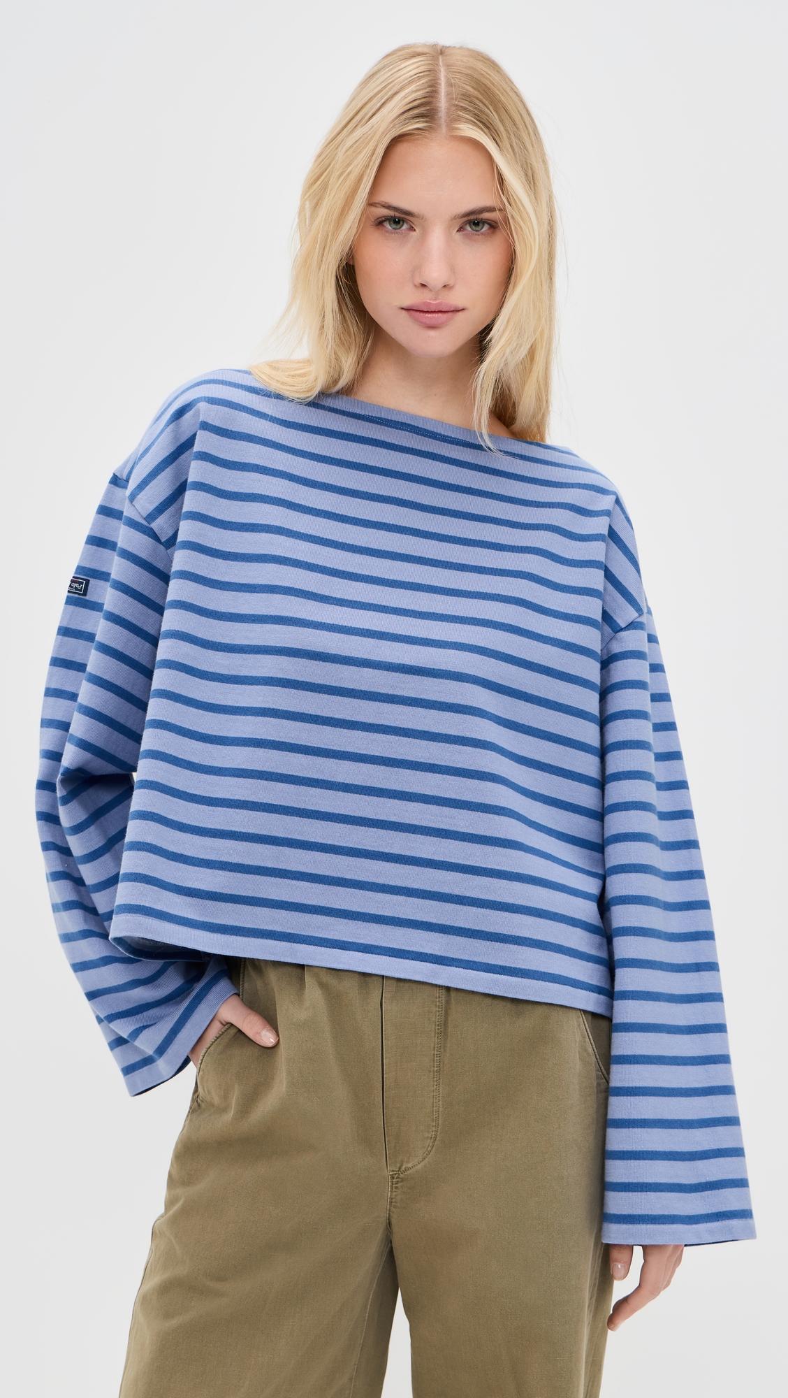 Jersey Crop Mariner Long Sleeve Pullover by POLO RALPH LAUREN