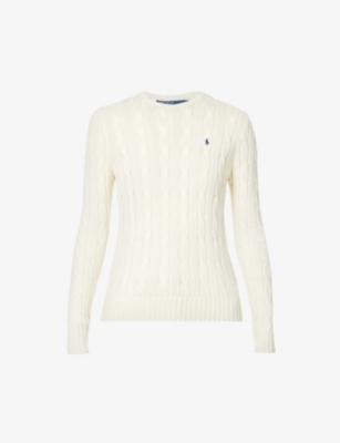 Julianna brand-embroidered regular-fit cotton-knit jumper by POLO RALPH LAUREN