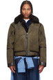 Khaki Shearling Flight Jacket by POLO RALPH LAUREN