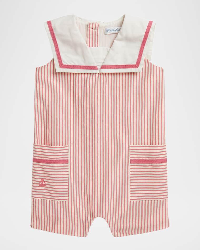 Kid's Striped Cotton Sailor Shortall, Size 3M-24M by POLO RALPH LAUREN