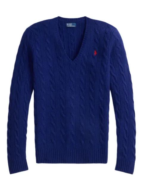 Kimberly cable-knit V-neck sweater by POLO RALPH LAUREN