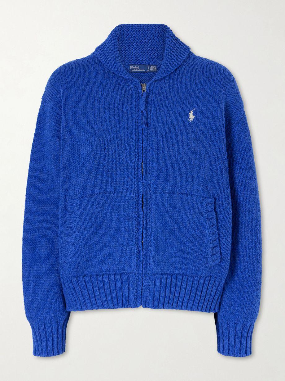 Knitted cotton zip-up cardigan by POLO RALPH LAUREN