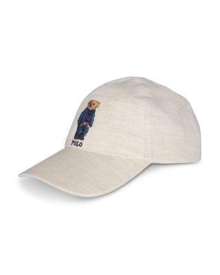 Linen Bear Baseball Cap by POLO RALPH LAUREN