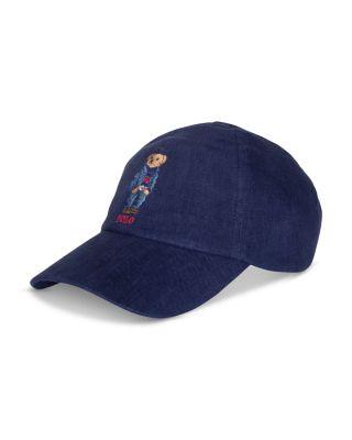 Linen Bear Baseball Cap by POLO RALPH LAUREN