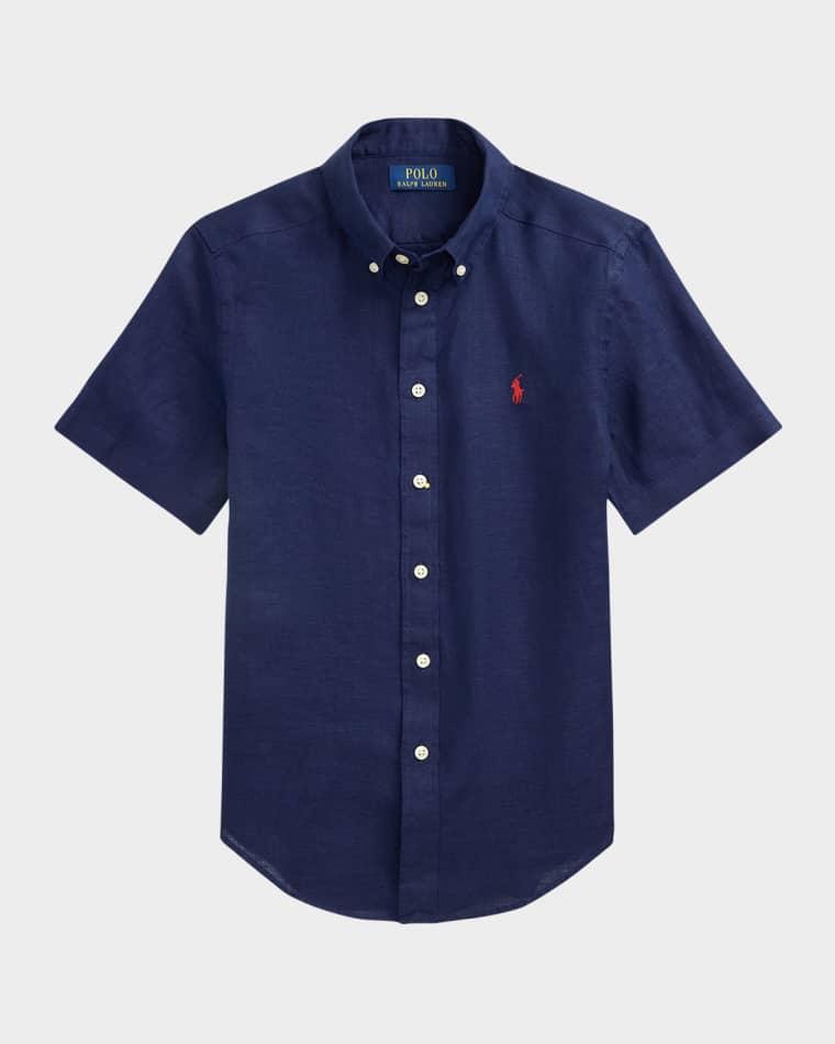 Little Boy's & Boy's Linen Short-Sleeve Shirt by POLO RALPH LAUREN