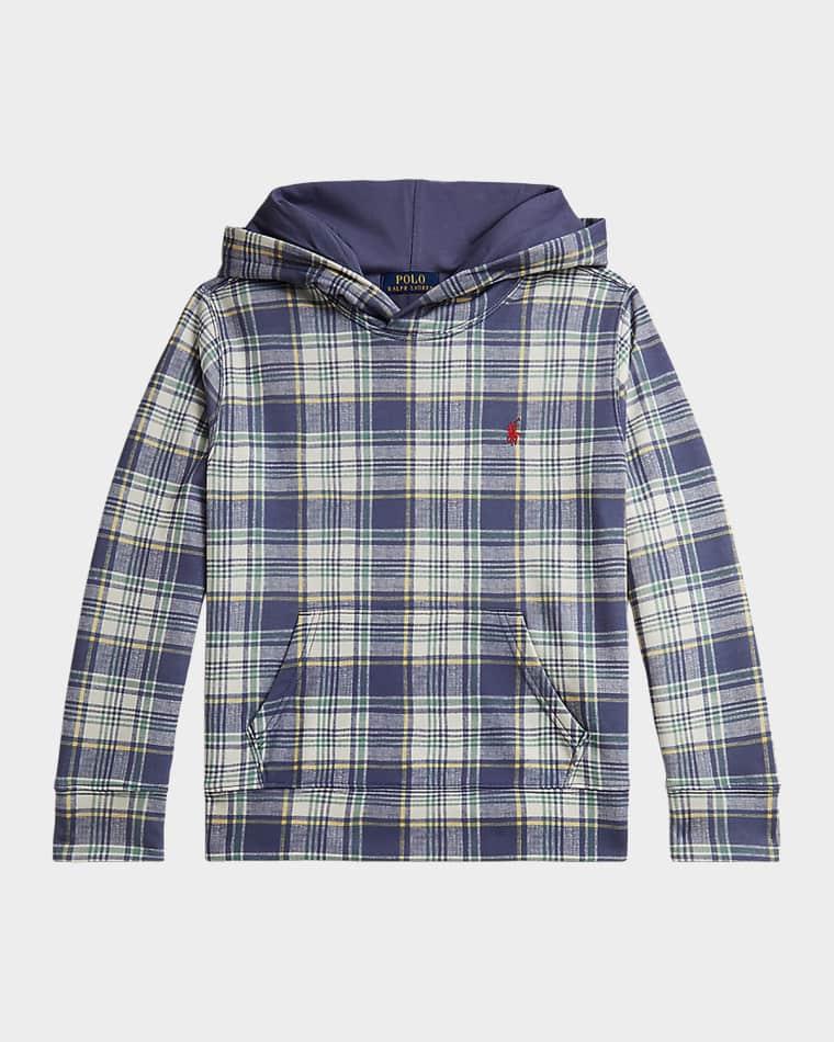 Little Boy's & Boy's Plaid French Terry Hoodie by POLO RALPH LAUREN