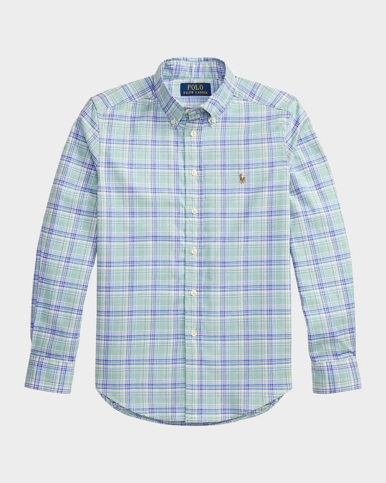 Little Boy's & Boy's Plaid Performance Oxford Shirt by POLO RALPH LAUREN