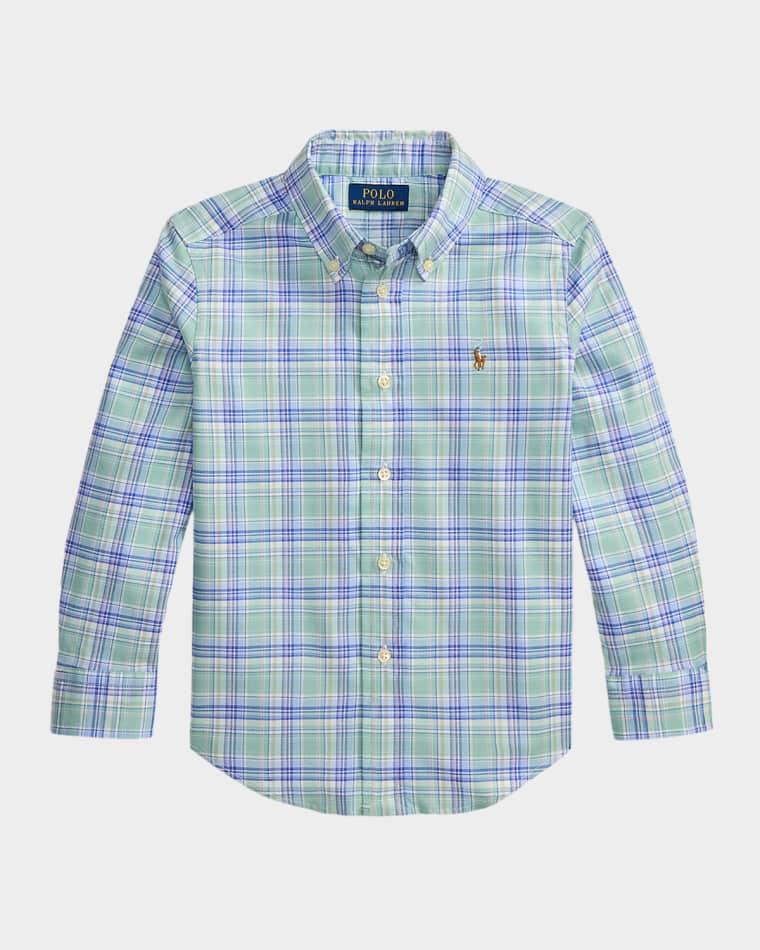 Little Boy's & Boy's Plaid Performance Oxford Shirt by POLO RALPH LAUREN