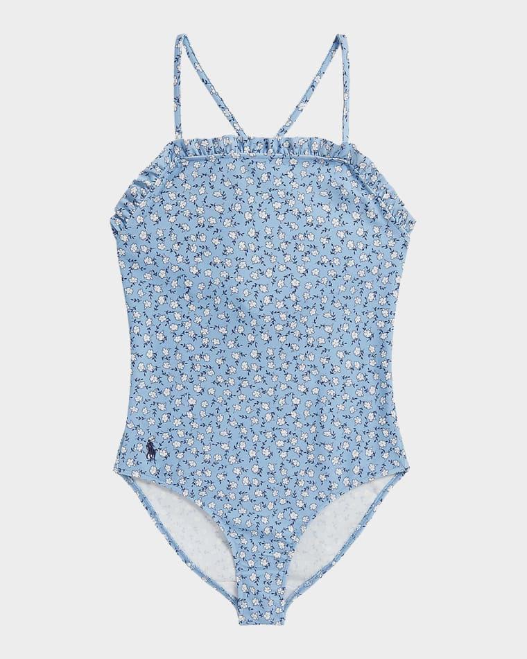 Little Girl's & Girl's Floral Ruffled One-Piece Swimsuit by POLO RALPH LAUREN