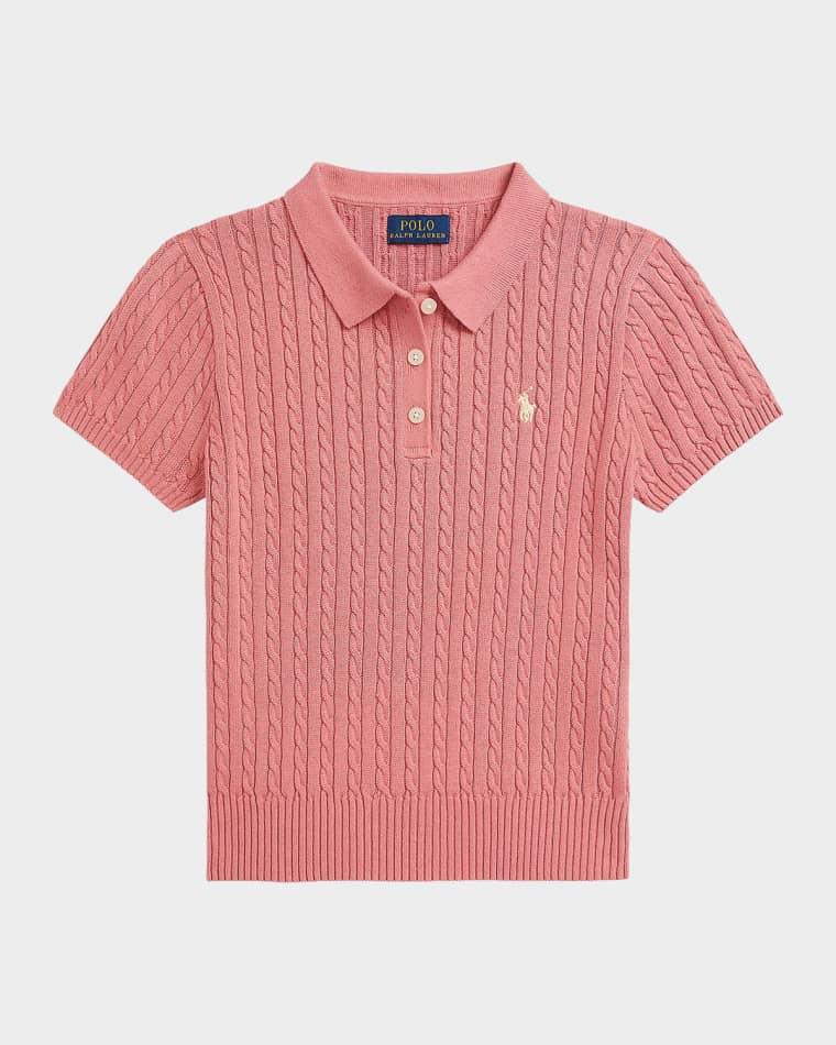 Little Girl's & Girl's Mini-Cable Cotton Polo Sweater by POLO RALPH LAUREN