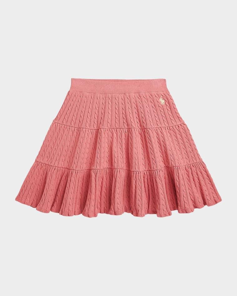 Little Girl's & Girl's Mini-Cable Tiered Cotton Skirt by POLO RALPH LAUREN