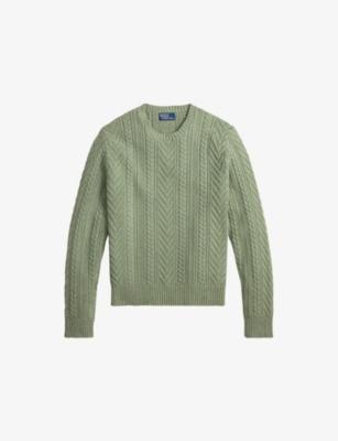 Logo-Embroidered Cable-Knit Cotton And Linen Jumper by POLO RALPH LAUREN