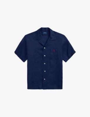Logo-Embroidered Camp-Collar Linen Shirt by POLO RALPH LAUREN