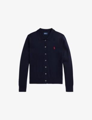 Logo-Embroidered Collared Cotton-Blend Cardigan by POLO RALPH LAUREN