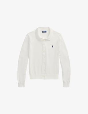 Logo-Embroidered Collared Cotton-Blend Cardigan by POLO RALPH LAUREN