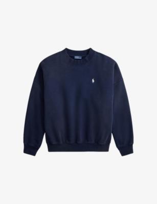 Logo-Embroidered Crewneck Cotton-Jersey Sweatshirt by POLO RALPH LAUREN