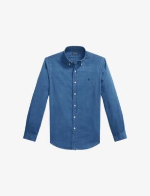 Logo-Embroidered Custom-Fit Cotton-Seersucker Shirt by POLO RALPH LAUREN