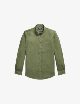 Logo-Embroidered Custom-Fit Linen Shirt by POLO RALPH LAUREN