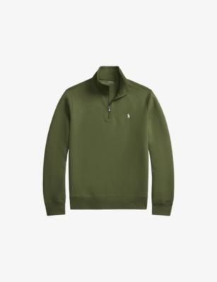 Logo-Embroidered Half-Zip Cotton-Blend Sweatshirt by POLO RALPH LAUREN Logo-Embroidered Half-Zip Cotton-Blend Sweatshirt by POLO RALPH LAUREN