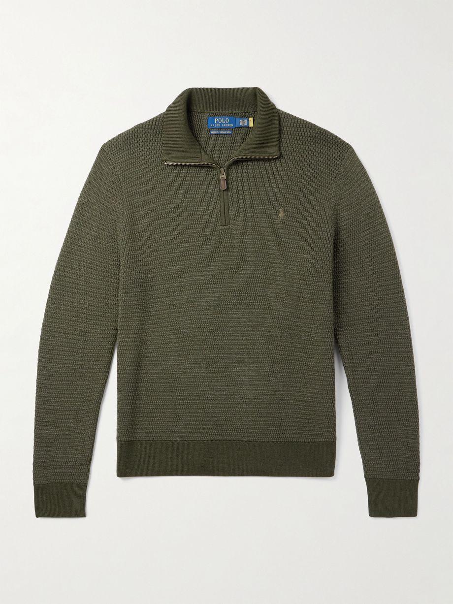 Logo-Embroidered Merino Wool Half-Zip Sweater by POLO RALPH LAUREN