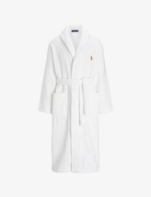 Logo-Embroidered Shawl-Collar Cotton-Terry Robe by POLO RALPH LAUREN Logo-Embroidered Shawl-Collar Cotton-Terry Robe by POLO RALPH LAUREN
