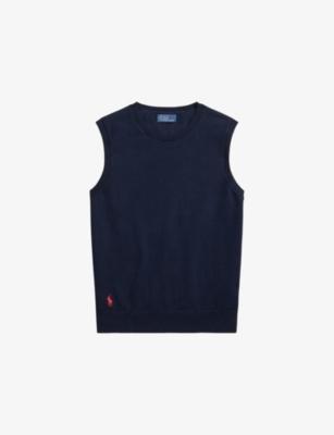 Logo-Embroidered Sleeveless Cotton-Blend Jumper by POLO RALPH LAUREN