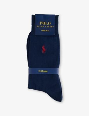 Logo-Embroidered Stretch-Cotton Ankle Socks by POLO RALPH LAUREN