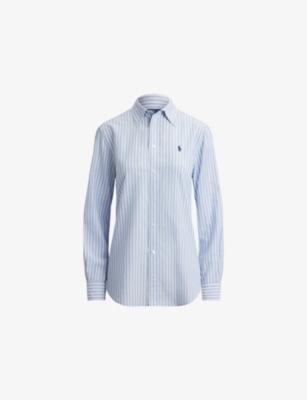 Logo-Embroidered Striped Cotton And Linen Shirt by POLO RALPH LAUREN