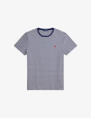 Logo-Embroidered Striped Cotton-Jersey T-Shirt by POLO RALPH LAUREN