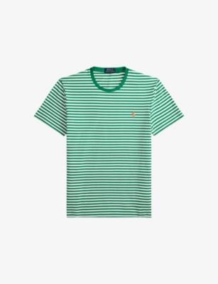 Logo-Embroidered Striped Cotton-Jersey T-Shirt by POLO RALPH LAUREN