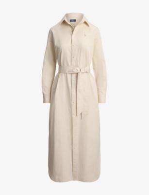 Logo-Embroidered Striped Cotton Midi Dress by POLO RALPH LAUREN