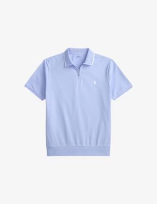 Logo-Embroidered Tipped Zip-Up Cotton Polo Shirt by POLO RALPH LAUREN
