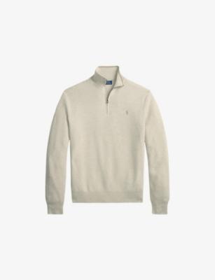 Logo-Embroidered Zip-Up Cotton Sweater by POLO RALPH LAUREN