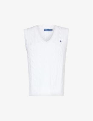 Logo-embroidered V-neck cotton knitted vest by POLO RALPH LAUREN