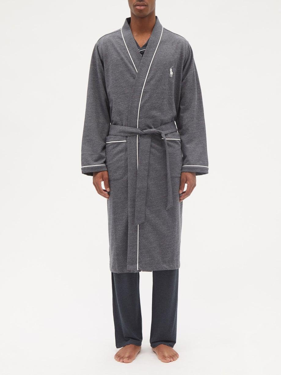 Logo-embroidered cotton-blend jersey robe by POLO RALPH LAUREN