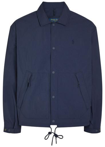Logo-embroidered crinkled shell windbreaker jacket by POLO RALPH LAUREN